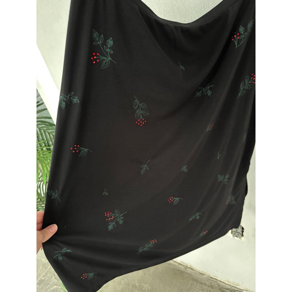 Cherokee Collection Vintage Black Sequin Berry Embroidered Skirt